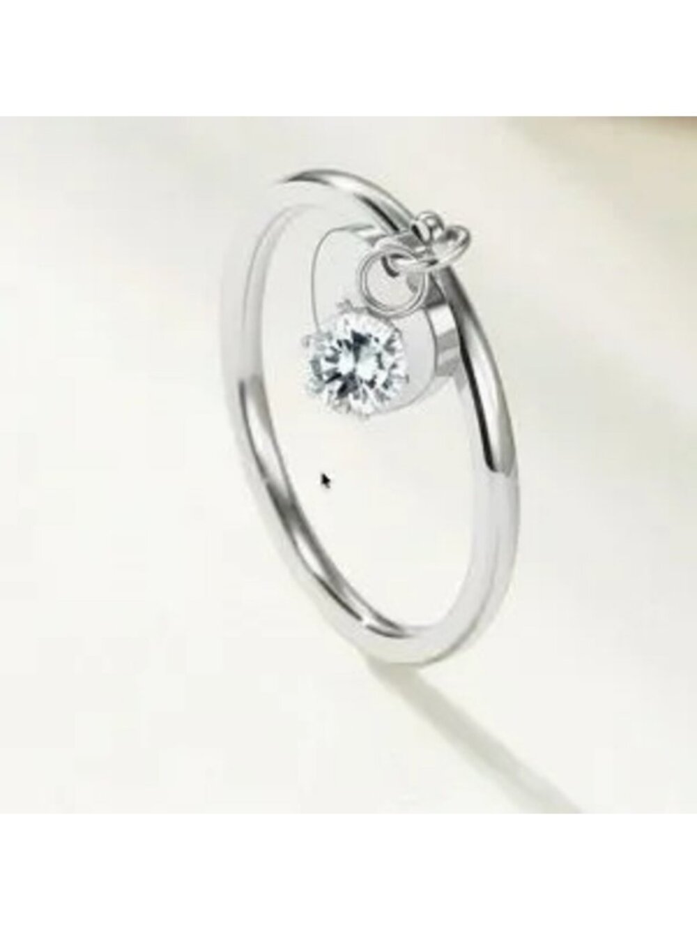 Luxe Silver Tone Heart Dainty Ring - Picture 2 of 3